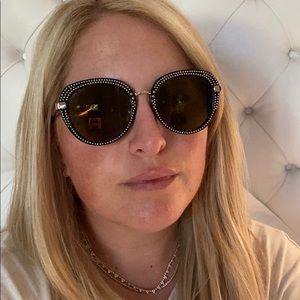 Jimmy Choo Moris Round Studded Sunglasses